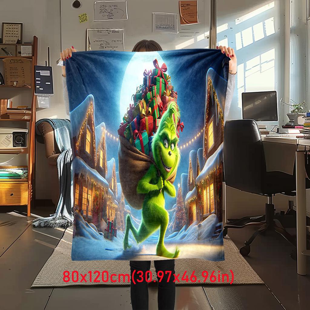 Christmas Gift Comedy Movie How the Grinch Stole Christmas blanket home warming, four season bed decoration sofa cover flannel throwing blanket K6