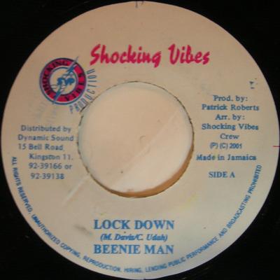 7inch Record BEENIE MAN / GARY SAMUELS - Lock Down NONE Shocking Vibes 2001 Jamaica Reggae, Ska & Dub Used
