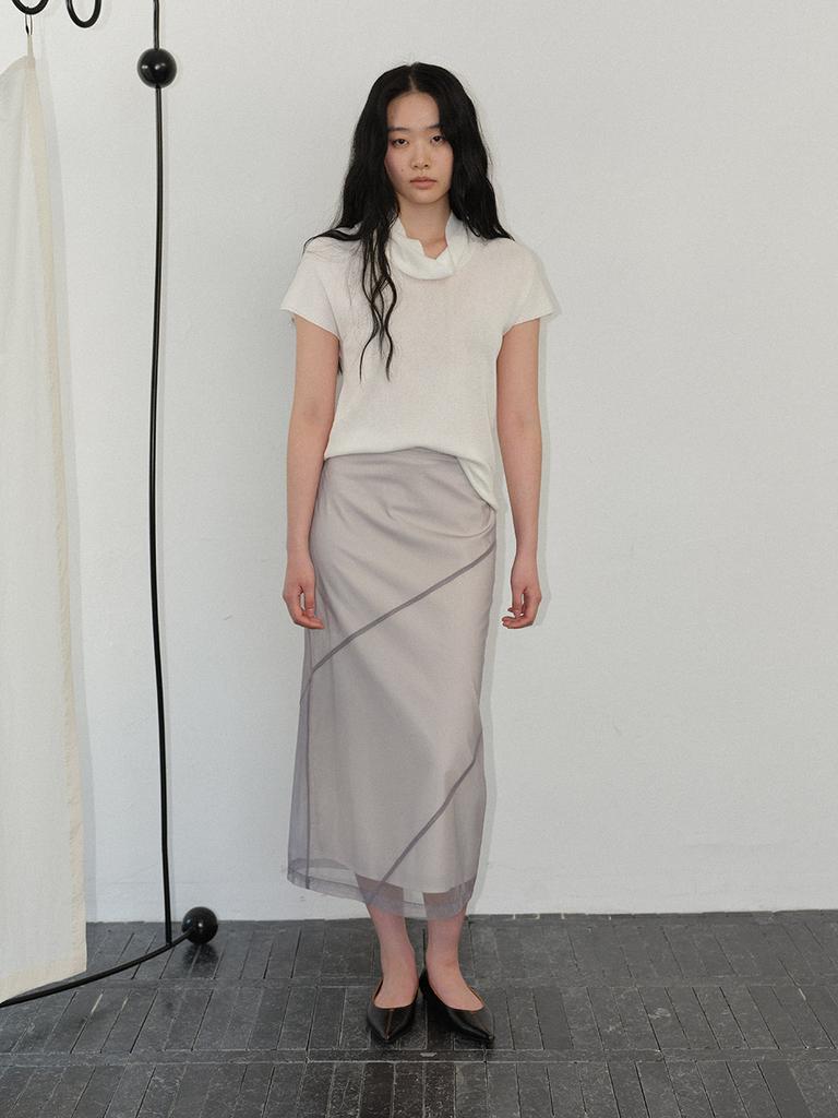 Hunch Mesh Layer Skirt (2Color)