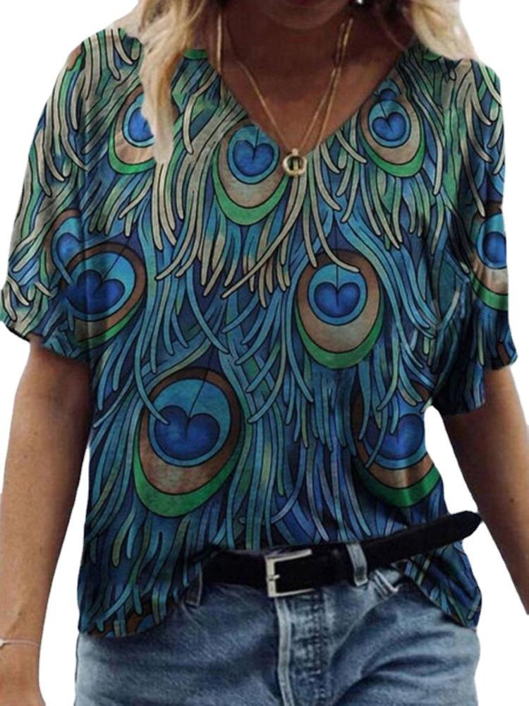 Fashion Tees Y2k Female Clothes Oversized Tops Summer Cat Butterfly Floral 3D Printed Women T-Shirts Vintage Streetwear T Shirt