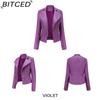 BITCED Spring/Autumn Women's Leather Jacket Slim-Fit Lightweight Short Jacket Biker Jacket