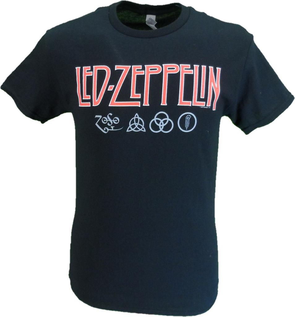 Unisexs Official Led Zeppelin Logo Symbols T Shirt