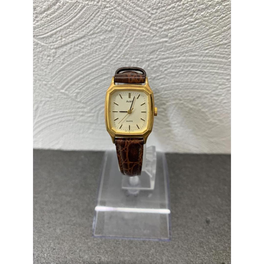 Used SEIKO ALBA V811-4571 Ladies Watch Quartz Gold Color