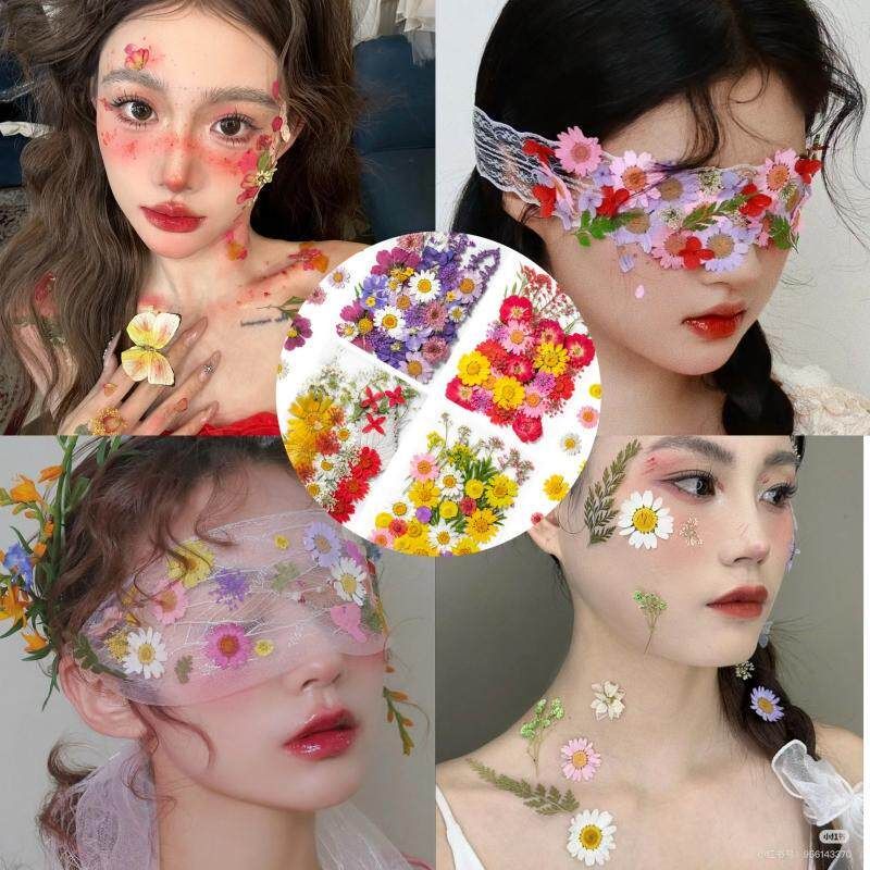 Rhinestone Face Stickers, Glitter Face Stickers, Children's Stage Makeup, Dried Flower Face Stickers, Butterfly Face Stickers for Photo Shoots