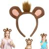 Fasce per Capelli in Peluche a Forma di Animali dello Zoo, Cerchietto con Orecchie, Fascia per Capelli Safari nella Giungla, Cerchietto per Capelli Cosplay per Halloween, Compleanno