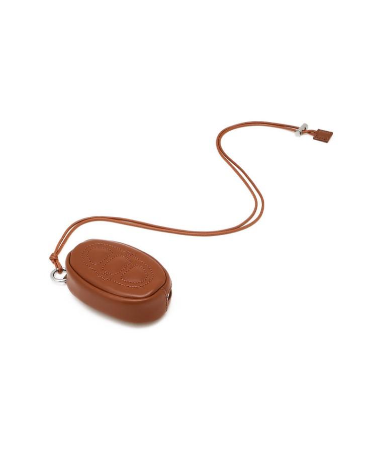Athe Vanessabruno [Stamp] Brown Double A Card Wallet Keyring Pouch Aaho6E900W2