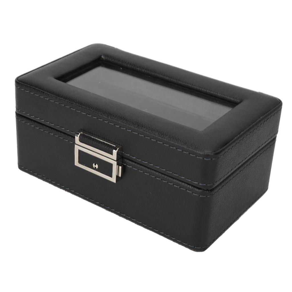 3 Grids Watch Display Case PU Leather Space Saving Single Layer Watch Storage Box for Watch Jewelry