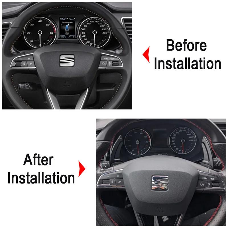 Przedłużki łopatek zmiany biegów do kierownicy dla Seat Leon Cupra 5F Ibiza 6F Arona Ateca Leon St Alhambra Aluminiowe łopatki zmiany biegów
