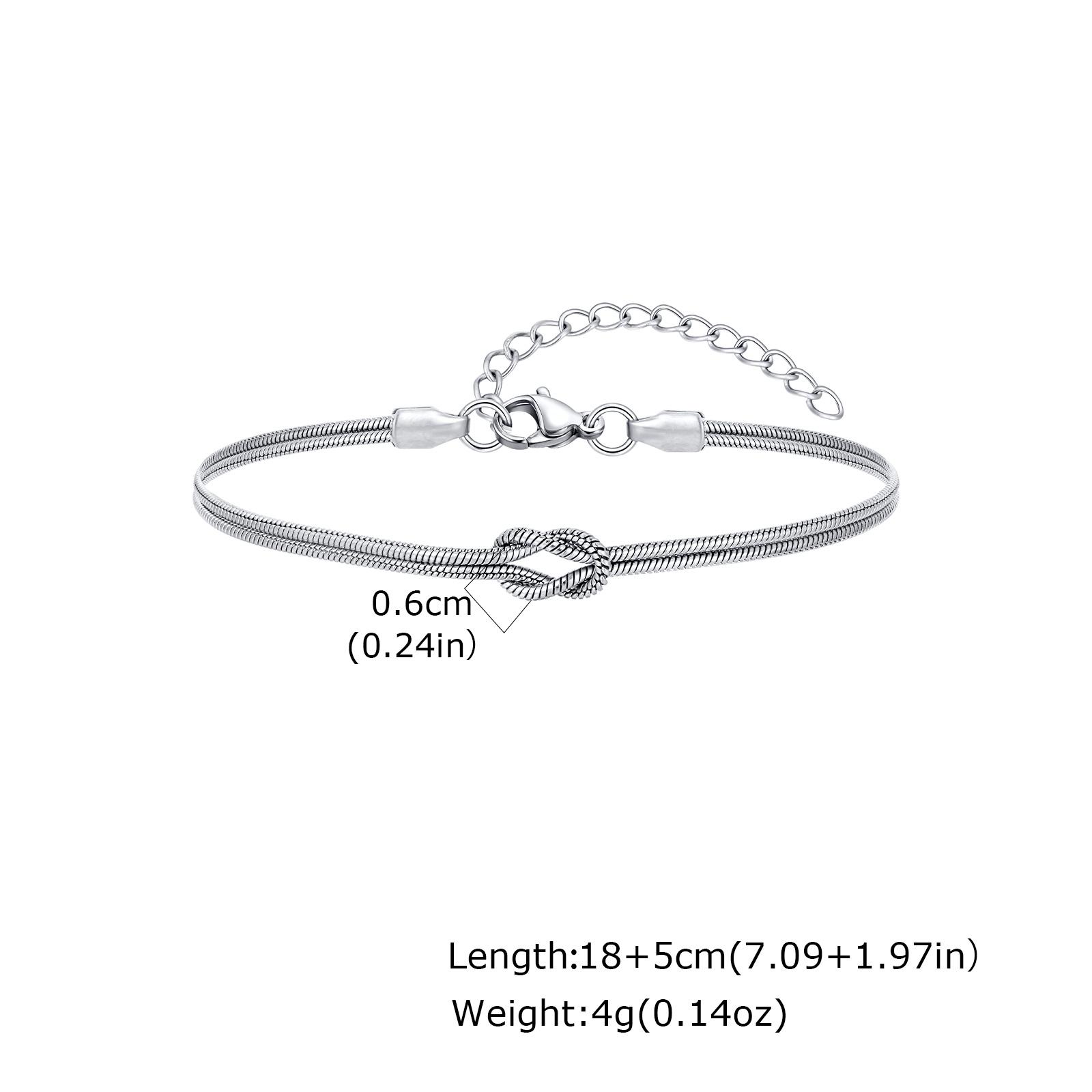 

Модный Набор Браслетов для Пар «Узел Любви», Браслеты на Круглой Змеиной Цепи из Нержавеющей Стали для Женщин и Мужчин, Украшения, Подарок на День Святого Валентина