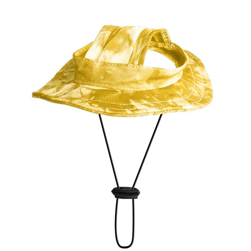 

Шапка для питомца солнцезащитная тай-дай защита от ветра регулируемая веревка тай-дай воздействие ветра уши лето солнцезащита кошка рыбак S (head circumference 25cm reference 3-3.5kg)