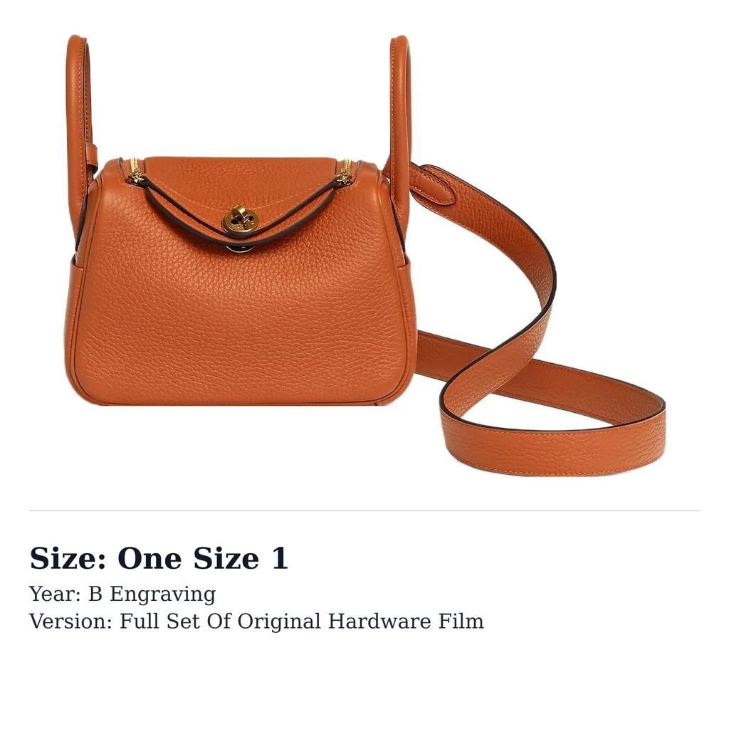 HERMES Lindy Taurillon Clemence Cow Leather Handbag 19 Women's 93 Orange H079086CC93