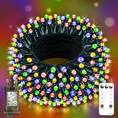 Longgoearn 60M 500 LED välistingimustesse sobivad jõulutuled, jõulukuuse tuled Pistikuga 8 režiimi Kaugjuhtimispuldiga Vooluvõrgust toidetavad Veekindlad ribatuled aia jaoks,