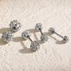 Exquisite Rhinestone Double-Head Screw Back Earrings - Light Luxury & Minimalist French Style for Women