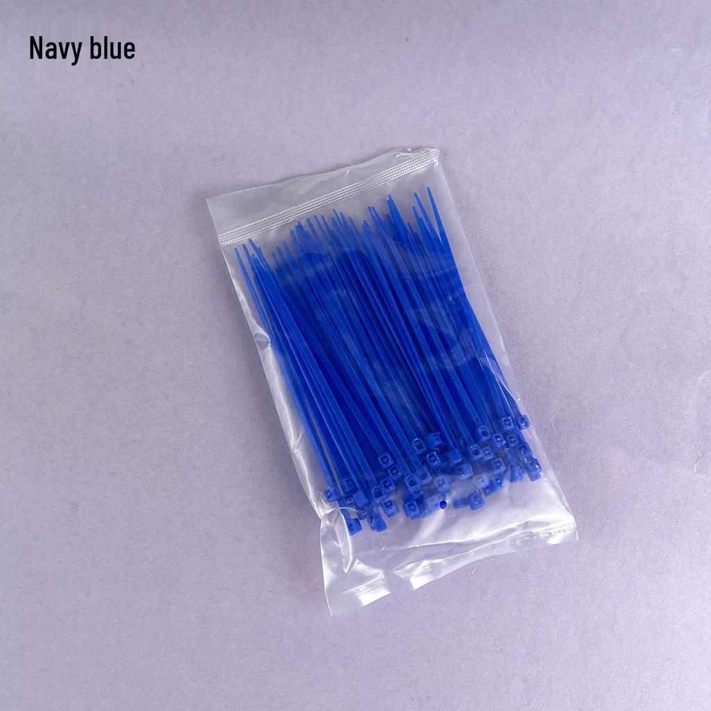 Multi-Color Nylon Zip Ties - 2x100 Pack, Small 2.4mm Wide In Blue, Red, Yellow, Green, Orange, Black, White & Pink