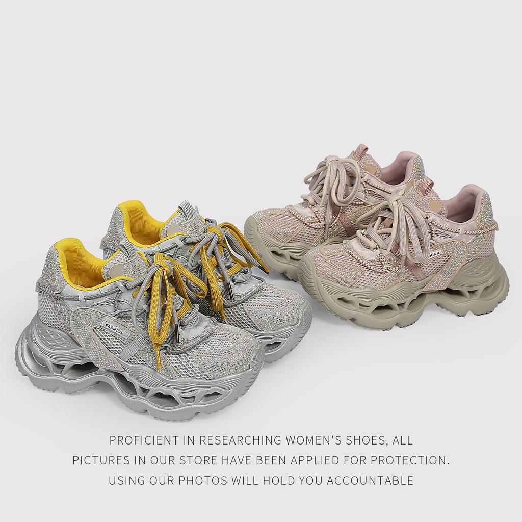 ThickSoled Dad Shoes Women'S Single Net Small People Increase In Height Spring And Summer Show Feet Small Sports And Leisure Shoes