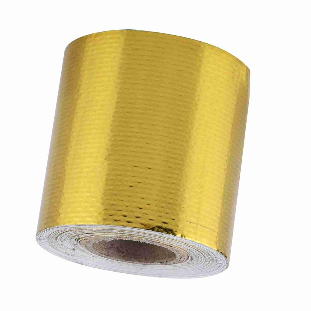 5m * 5cm Car Aluminum Foil Adhesive Reflective Heat Shield Wrap Tape (Golden)