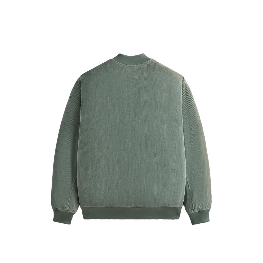 Kith FW24 Washed Corduroy Avery Bomber Loose Zipper Solid Long Sleeve Jacket Men Jackets Green KHM010644-323