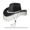 Hand Beading Diamond Tassels Hat Cowboy Hats for Carnivals Music Festival