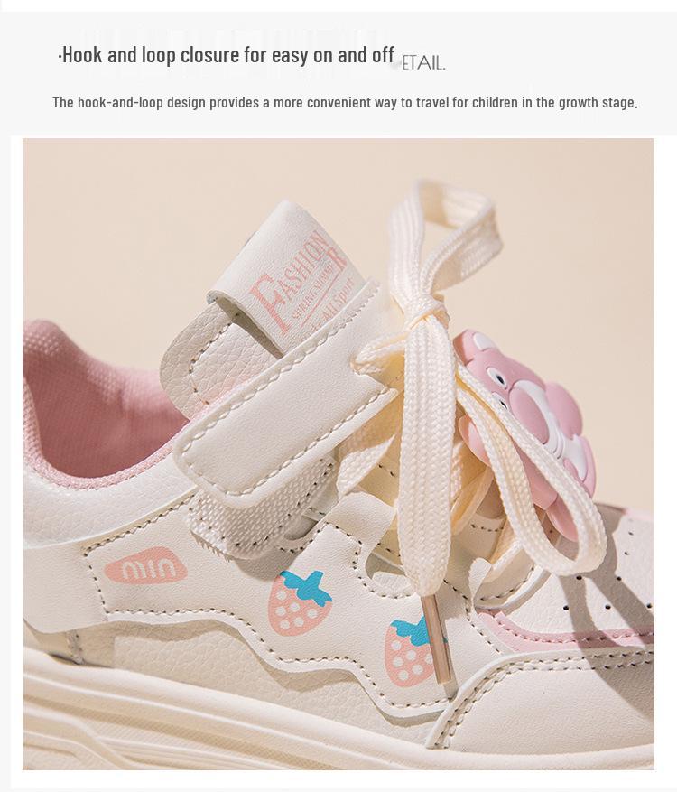 Weiße Cartoon-Board-Schuhe für Mädchen - Frühjahrs-/Herbstkollektion 2025, Atmungsaktiv & Modisch für Schülerinnen