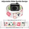 Cute Flower Pattern Stretchy Band Compatible with Apple Watch Bands 38mm 40mm 41mm 42mm 44mm 45mm 49mm Women Nylon Elastic Rep 3