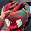 Women’s Red Plaid Tassel Scarf – Thick, Double-Sided Winter Shawl and Neck Warmer for Christmas