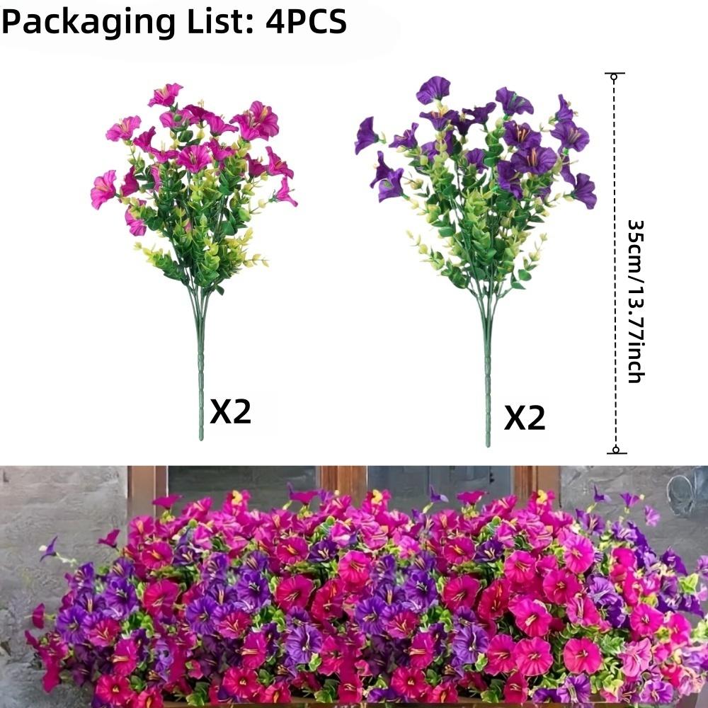 Artificial Flowers Outdoor Weatherproof and Windproof Fake Plants - Vibrant color -Balcony Patio Flower Box Wedding Decor