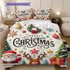 1PC Christmas theme pattern Bedding Quilt Set Quilt Cover Pillowcase Home Decoration Birthday Gift (1 * duvet cover + 2 * pillowcase, without core)
