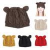 Adorable Cat Ear Knit Beret Cozy Warm Icelandic Wool Winter Hat For Women