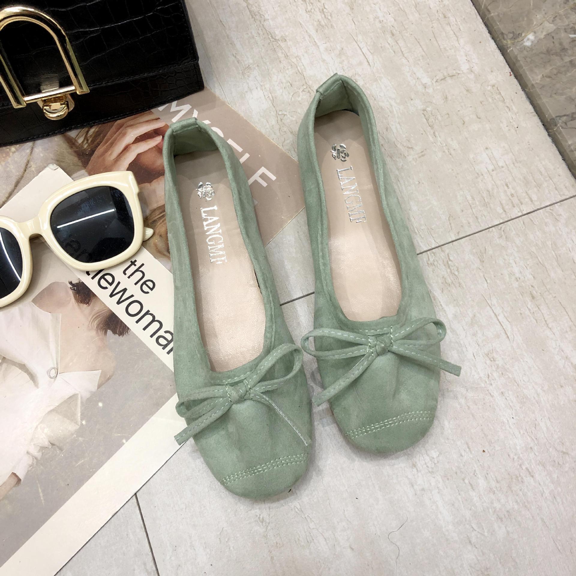 

Ленивые туфли для женщин на лето Корейская версия Трендовые танцевальные Модные на плоской подошве Слипоны Мягкая подошва Повседневная обувь 2025new 35 зелёный