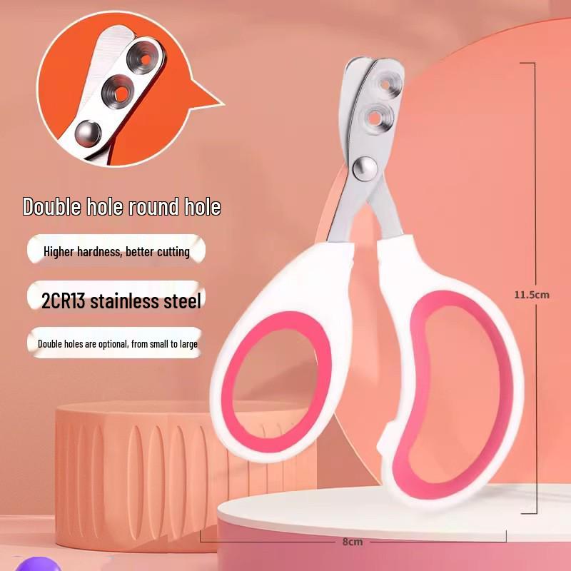 Gravity Push Adjustable Pet Nail Clippers for Cats & Small Animals - Beginner-Friendly Scissors with Round Hole Design