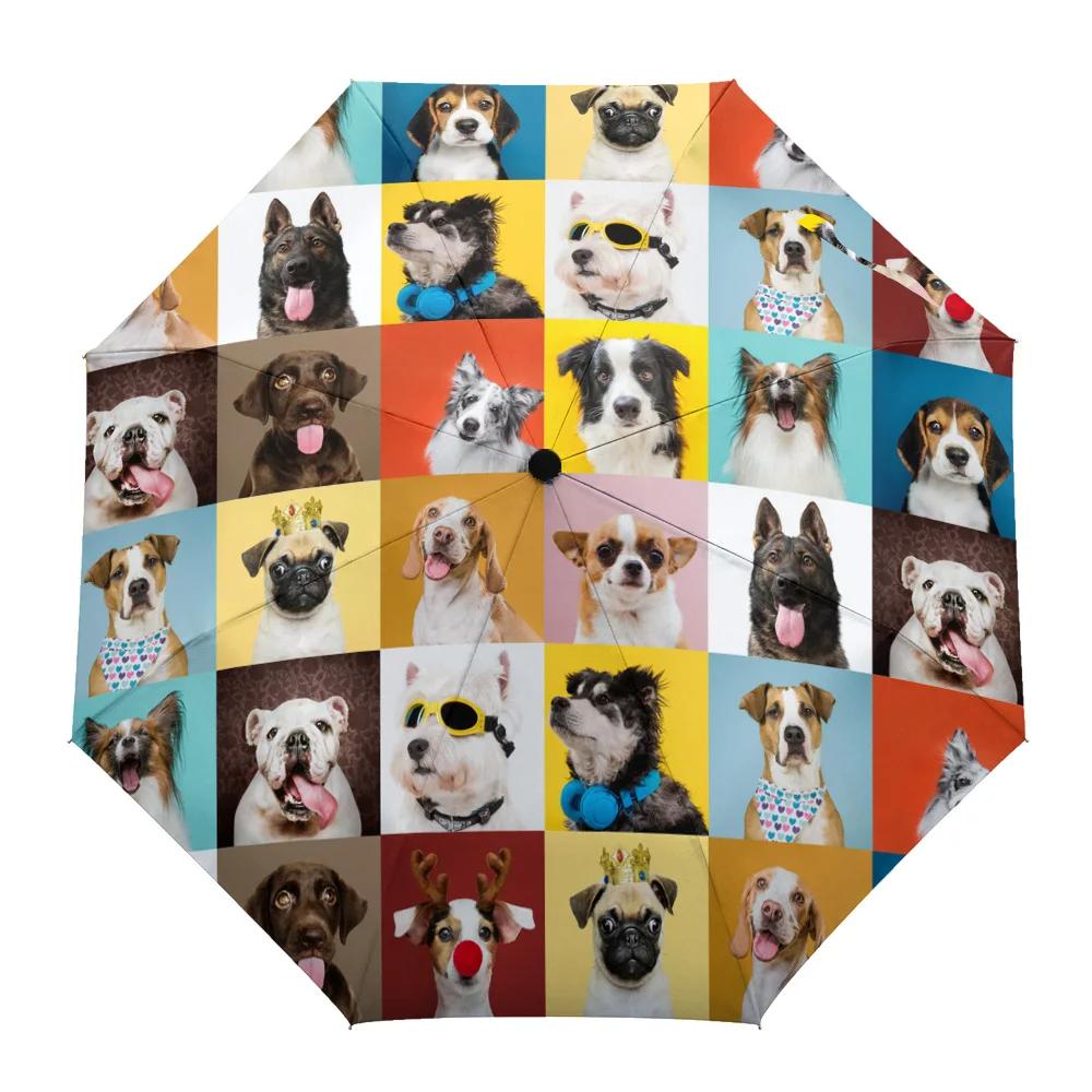 Cartoon Dog Kids Folding Travel Umbrella Kawaii Pet Puppy Animal Umbrellas Windproof Lightweight Parasol Umbrella Sun  Rain