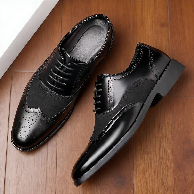 Vintage Fashion New Pointed Mixed Color Lace Up Leather Oxford Shoes Brand Designer Formal Wedding Dress Homecoming Footwear