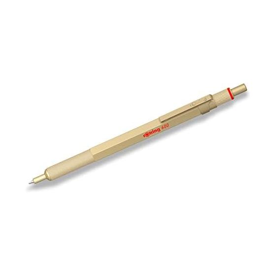 ROTRING 600 Oil-Based Ballpoint Pen, Medium Point, Knock Type, Luxury Brand, Gold, 2183911, Japan Genuine, Full Metal Body, Balanced Weight, Stable
