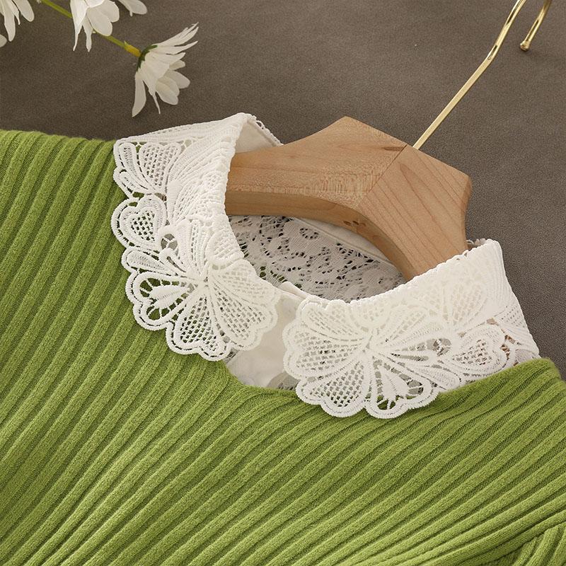 New Fake Collar Shirt Women White Lapel Ruffles Stand False Collar Woman Girls Detachable Collar Lace Removable Half Shirt