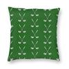 Crossed Golf Clubs Square Pillowcase Polyester Linen Velvet Pattern Zip Decorative Bed Cushion Cover