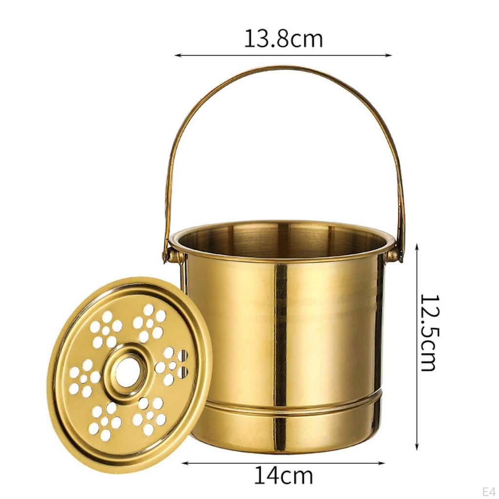 1 L Ice Wine Container Made of Stainless Steel with Handle for Cooling Drinks