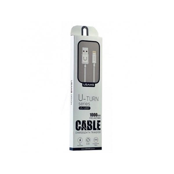 USAMS U-Turn Lightning Cable 1M White 2A Ipusbxd02 (Us-Sj097)