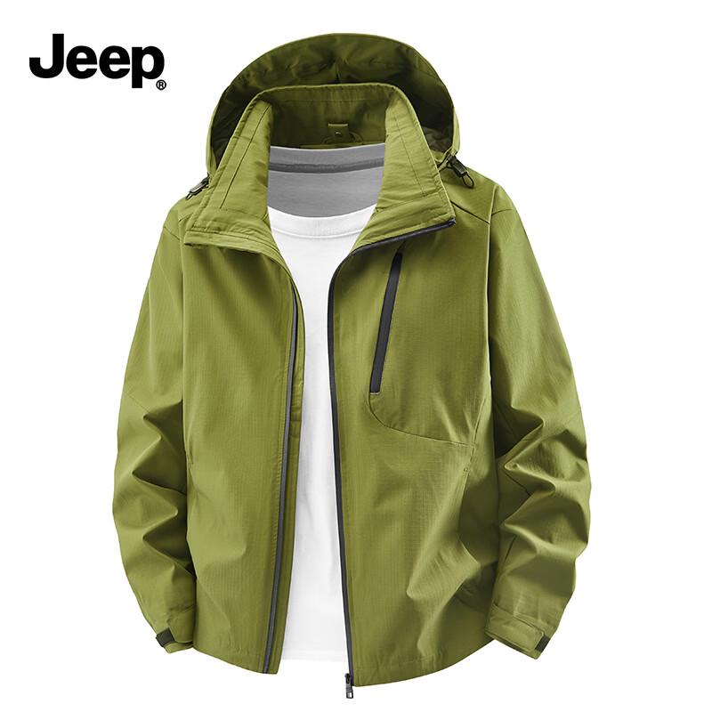 JEEP Men s Hooded Loose-Fit Casual Jacket L