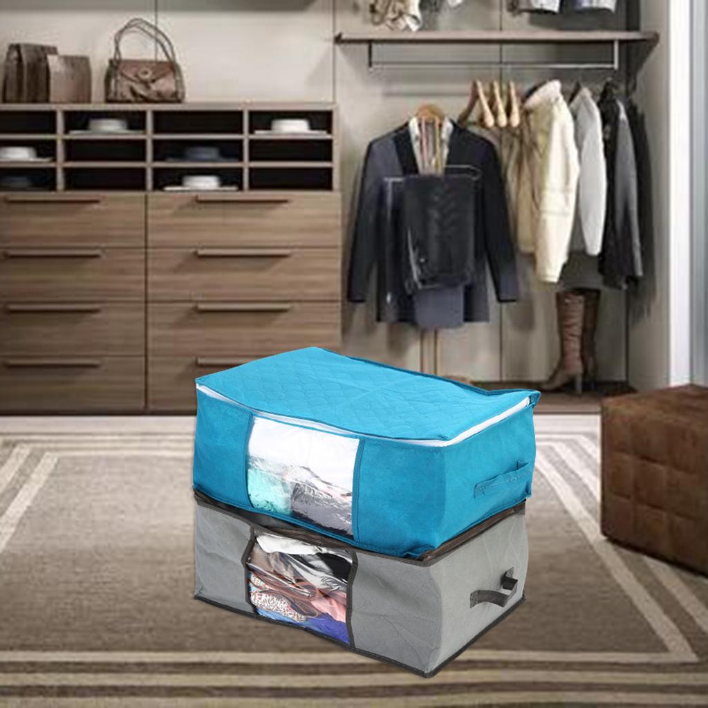 Home Clothes Storage Bag Box Organizer Portable Non-Woven Fabric Quilt Blanket