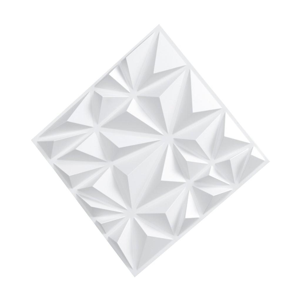 3D Wall Panels 33-Pack 11.81x11.81'' PVC 32 Sq.Ft Coverage Diamond White