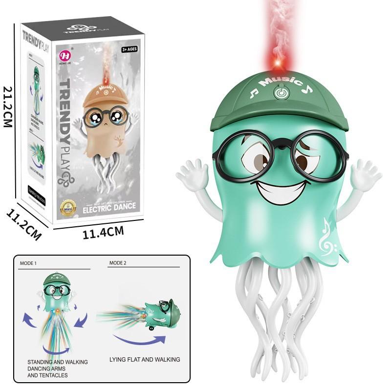 Dancing Jelly Fish Toy Smart Tentacle Explorer With Led Lights Music Automatic Obstacle Sensor Toy