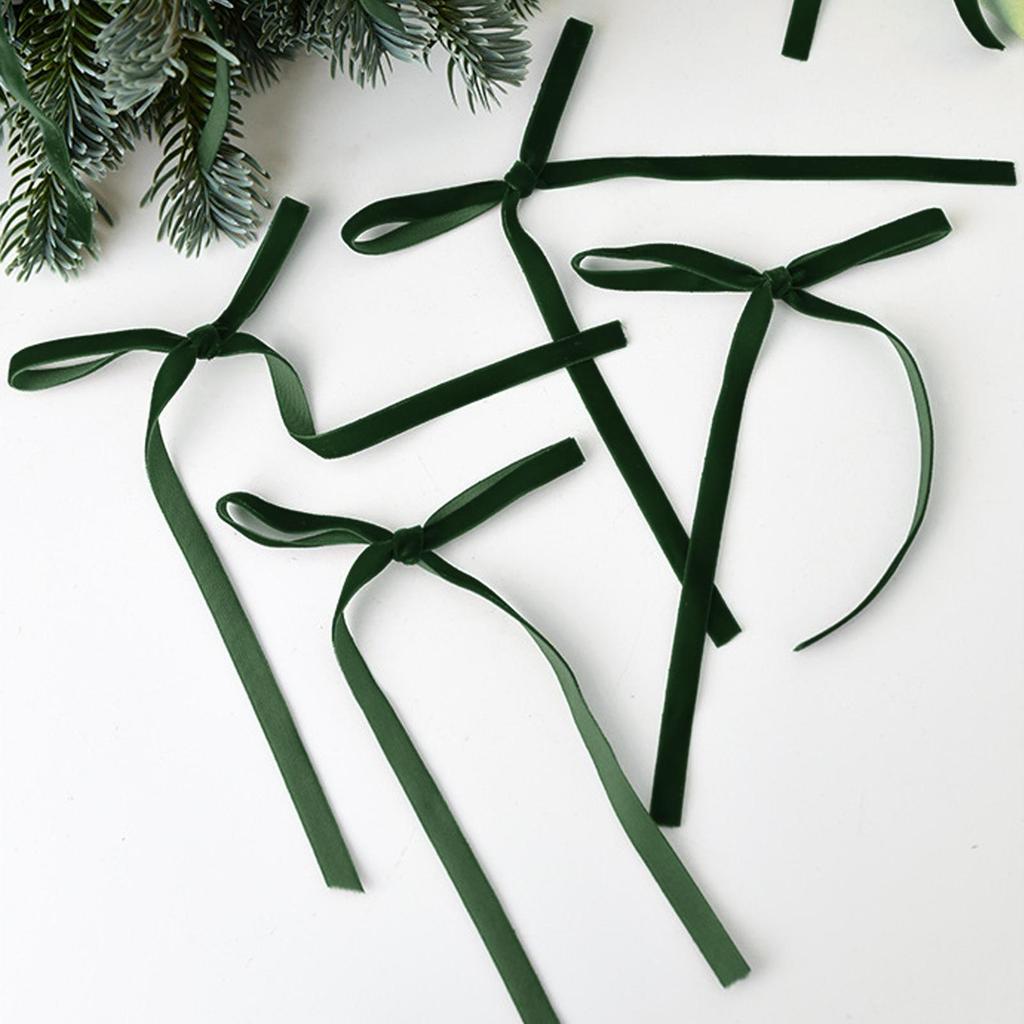 Velvet Bows For Christmas Tree 18 Pieces Rustic Decorative Christmas Ornaments Ribbon Bows Home Party Supplies For Staircase