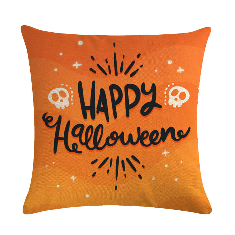 Home Decoration Pumpkin Cat Witch Halloween Happy Printing Poly Pillow Pillow Case Funda De Almohada