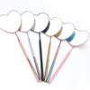 Heart-Shaped Anti-Fog Eyelash Extension Mirror - Stainless Steel, Anti-Curl Design