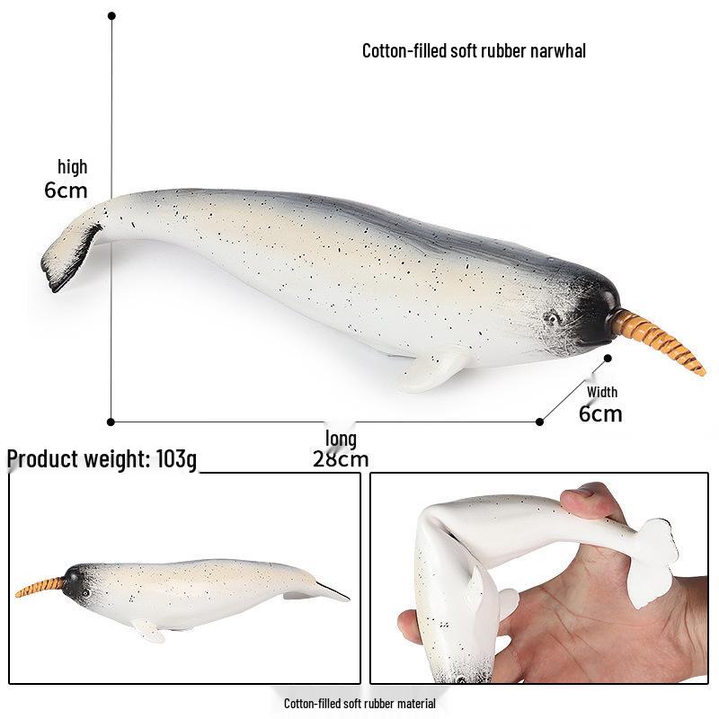 Children's Soft Rubber Marine Animal Toys: Killer Whale, Great White Shark, Beluga, Blue Whale, Dolphin, Sperm Whale Models