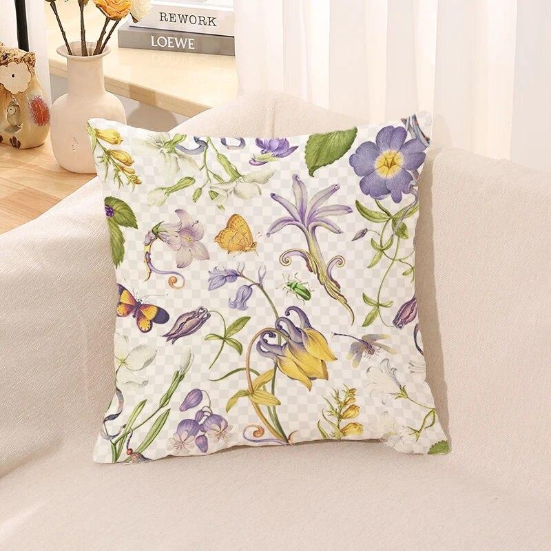 Retro Blomster Putetrekk Kontorpute Bil Sengesett Gave Hjem Anime Høst Sofa