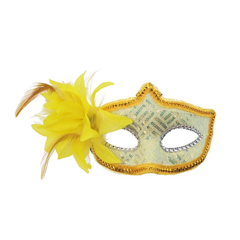 Glitter Half Face Floral Masquerade Mask Woman Venice Mask Halloween Costume Accessories For Cosplay Party