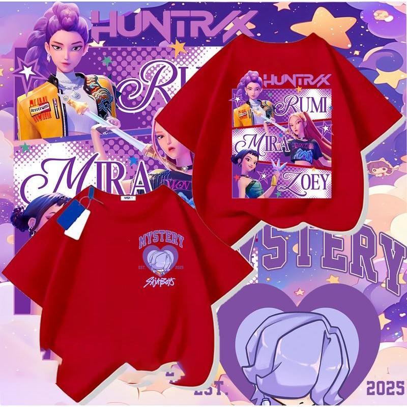 Dívčí oblečení pro batolata Kpop Lovci démonů Kreslené tričko Vtipný dárek pro fanoušky Harajuku Cool dětská trička Letní topy