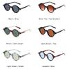 SO&EI Trending Punk Women Round Sunglasses Vintage Rivets Men Blue Green Sun Glasses Shades UV400
