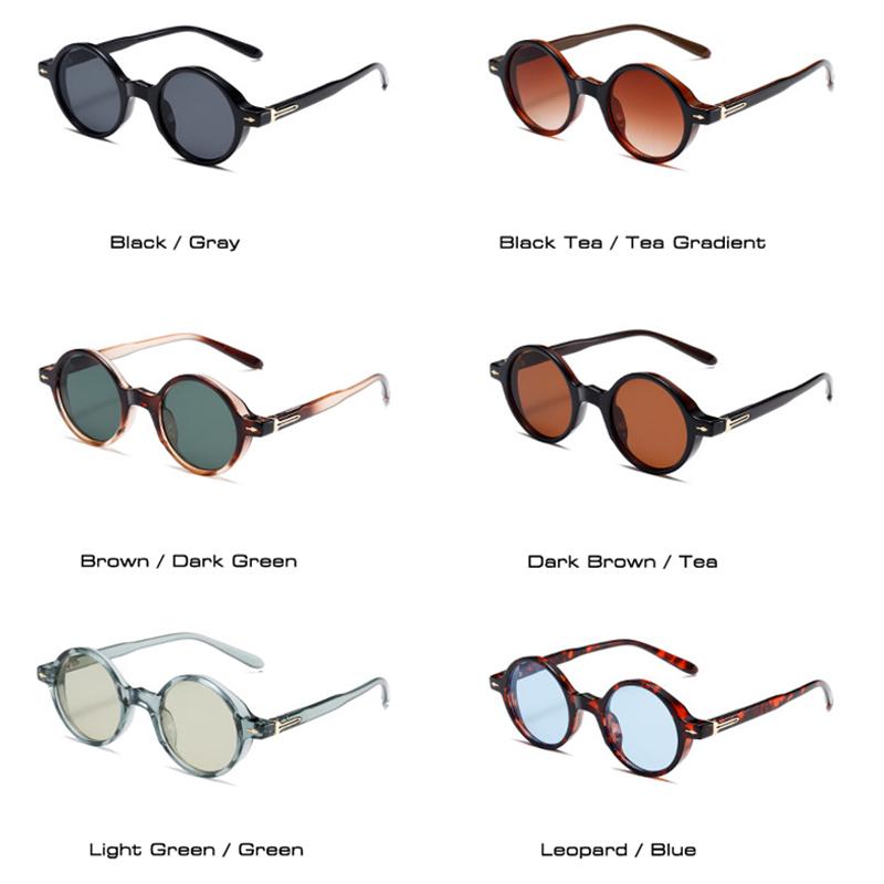 SO&EI Trending Punk Women Round Sunglasses Vintage Rivets Men Blue Green Sun Glasses Shades UV400